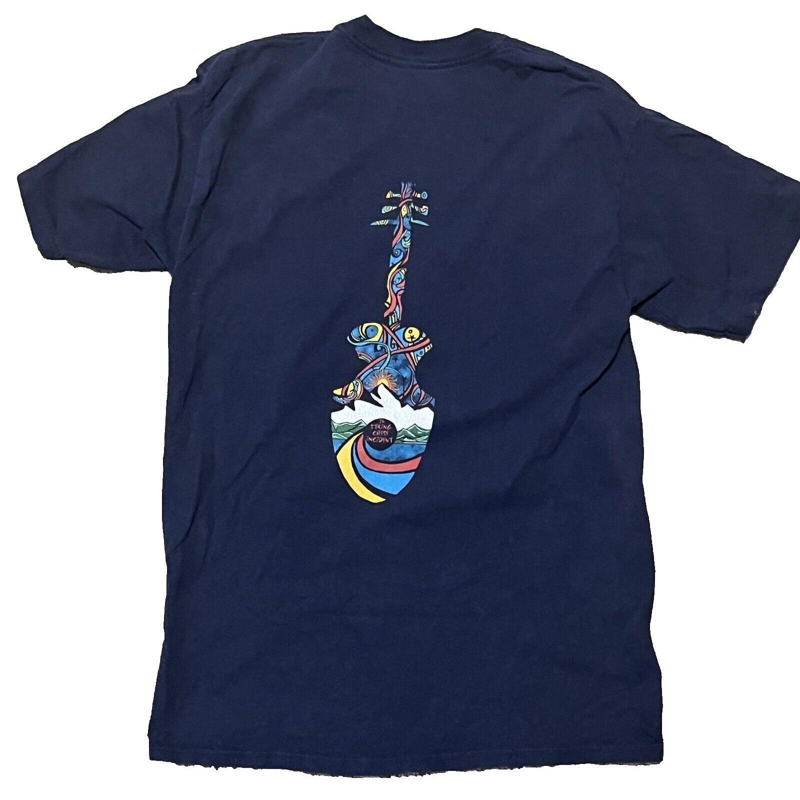 Vintage Y2k T-Shirt The String Cheese Incident Band Guitar Short Sleeve Medium